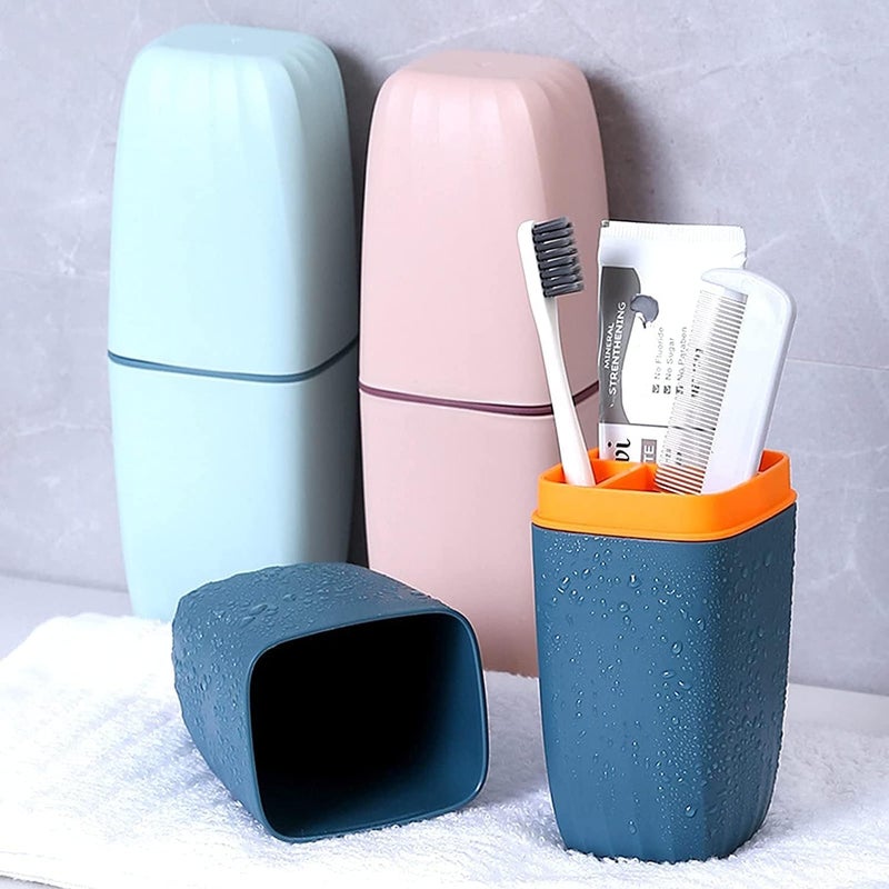 ZORGONS Toothbrush Cup Toothbrush Holder with Cover Travel Boothbrush Holder Portable Toothbrush Case and Carrier for Bathroom School Business Trip - Image 3